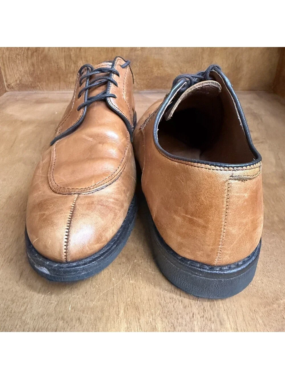 Allen Edmonds Malone Shoes Mens 11 D Brown Leather Split Toe Casual Derby USA